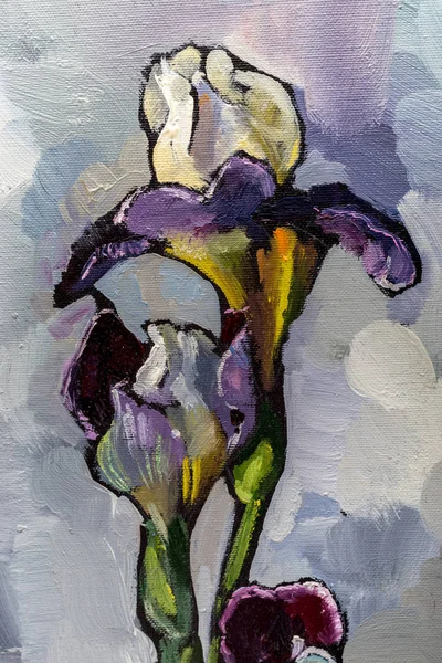 painting still life oil  texture, irises impressionism art, painted color image, backgrounds and wallpaper, floral pattern on canvas