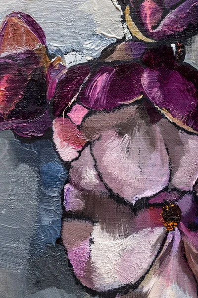 Oil painting still life with magnolia
