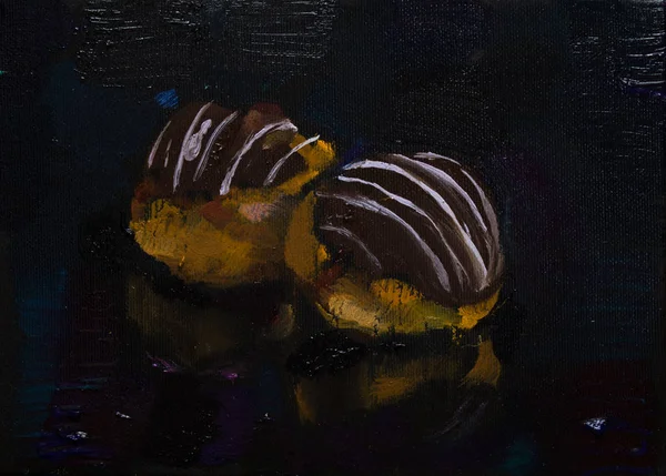 Eclair oil painting — Stock Photo, Image