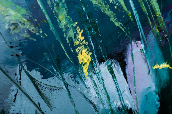 Lukisan minyak masih hidup dengan bunga Di atas kanvas dengan tekstur Stok Foto