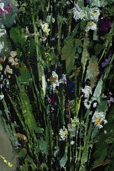 Lukisan minyak masih hidup dengan bunga Di atas kanvas dengan tekstur Stok Lukisan  