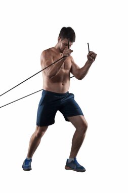 Sporcu izole çıplak gövde eğitim ile