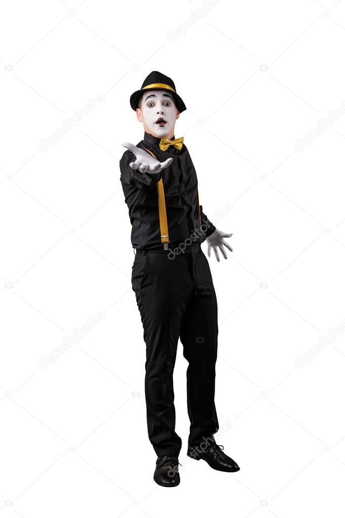 Mime isolated on white background