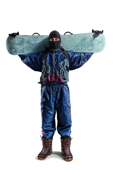 Izole ayakta snowboarder — Stok fotoğraf