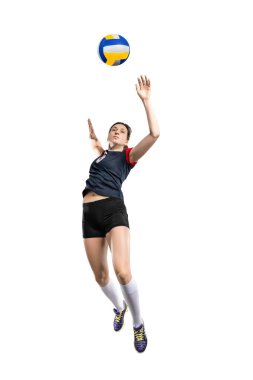 Voleybol oyuncusu topa vuruyor