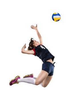 Voleybol oyuncusu topa vuruyor