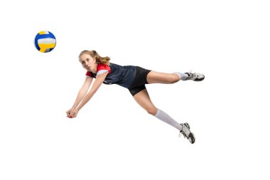 Voleybol oyuncusu topa vuruyor