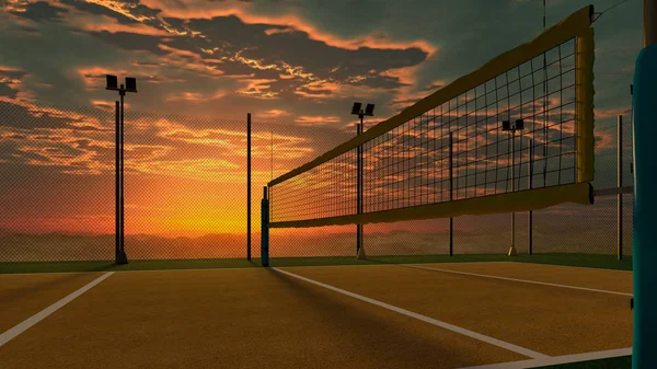 Boş Voleybol arena 3d render — Stok fotoğraf