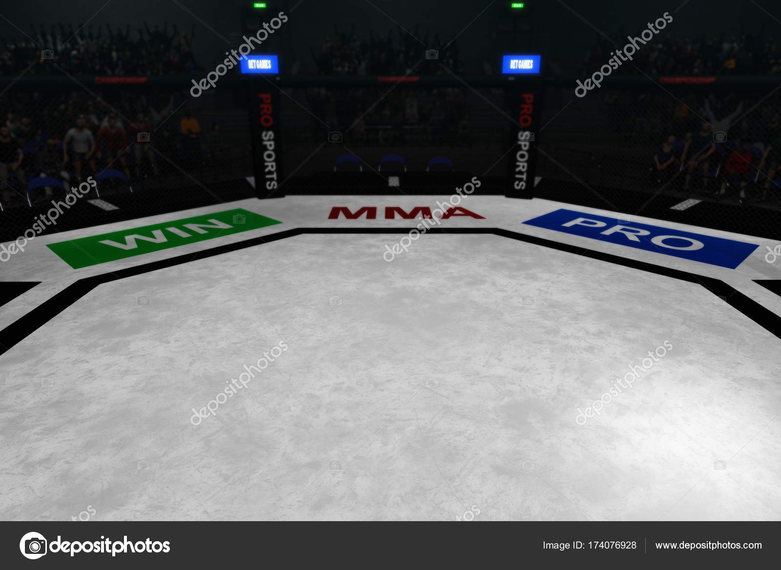 Mma Fighting Octagon Stage 3d Render Stock Photo Image By C Pastasevenseven 174076928