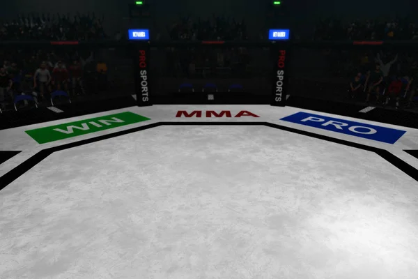 Mma fighting octagon stage 3d render — Stock Photo, Image