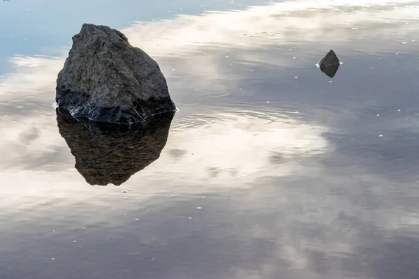 Large pebbles in a puddle — Stock Photo, Image