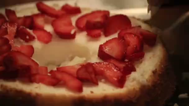 케이크에 크림을 살포 — 비디오