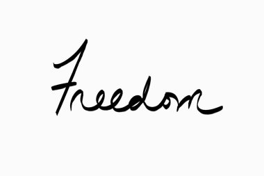 özgürlük üzerine beyaz yazılı