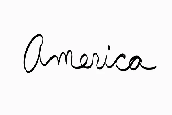 America escrito em cusivo — Fotografia de Stock