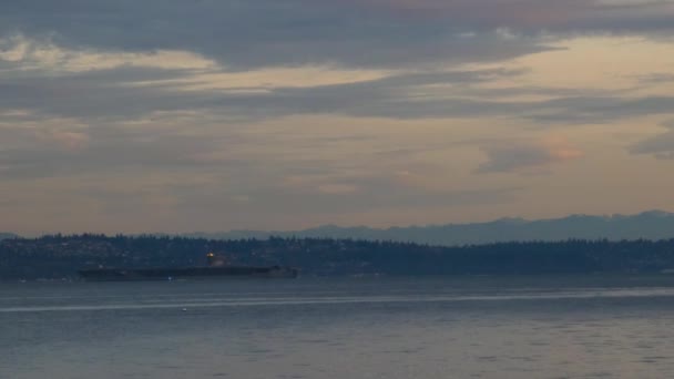 A large boat moving throught the puget sound — 비디오