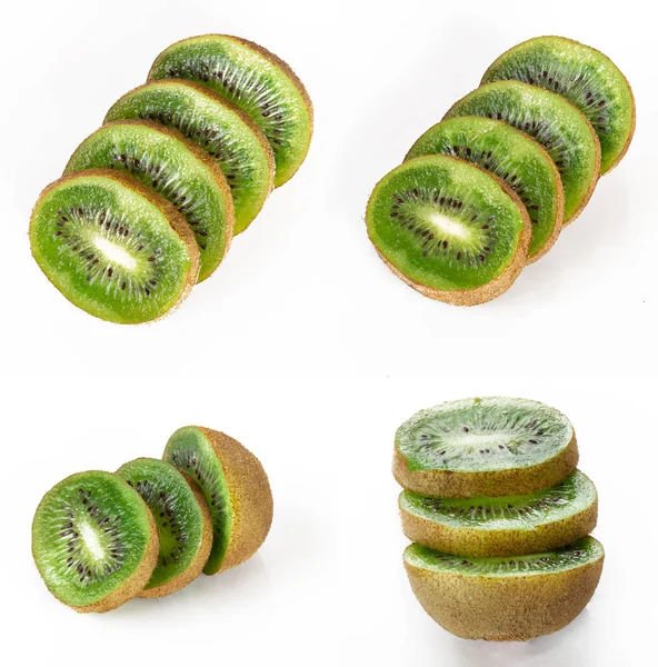 Kiwi Slices Isolated White Background — Stock Photo, Image