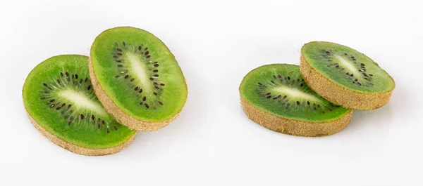 Kiwi Slices Isolated White Background — Stock Photo, Image