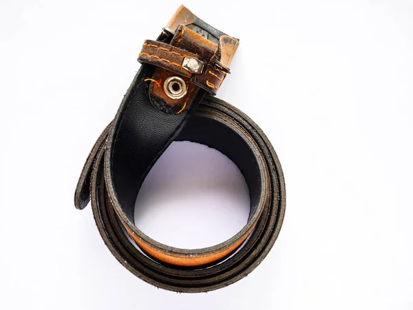 Eski kahverengi kemer rulo