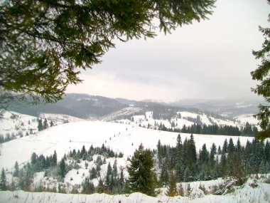 Kış Ukrayna Karpatlar görüntüleyin