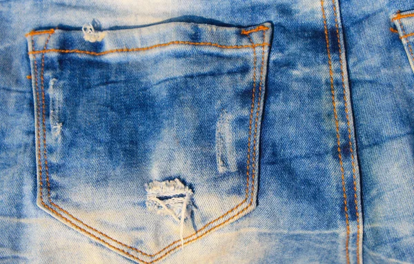 Jeans textuur. Onderdeel van blue jeans — Stockfoto