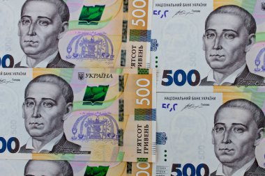 Ukraynalı para. Beş yüz hryvnia banknotların arka plan