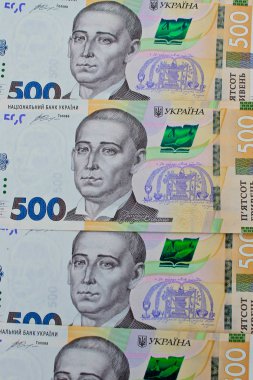 Ukraynalı para. Beş yüz hryvnia banknotların arka plan