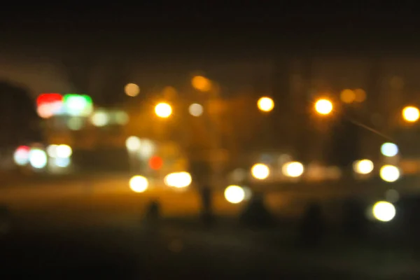 Fond abstrait de lumières de ville floues avec effet bokeh — Photo