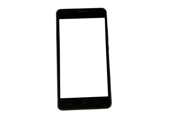 Schwarzes modernes Smartphone mit leerem Bildschirm — Stockfoto
