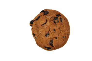 Beyaz arkaplanda izole edilmiş çikolatalı kurabiye