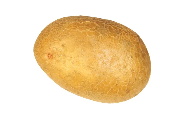 Jeden ziemniak na białym tle na biały backgrond — Zdjęcie stockowe