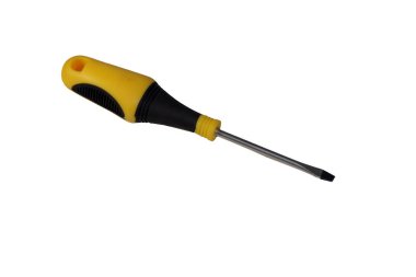 Beyaz arka plan üzerinde izole sarı tornavida