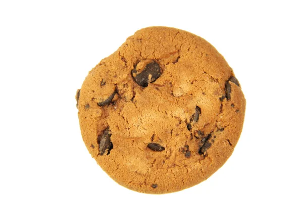 Chocolade chip cookie geïsoleerd op witte achtergrond — Stockfoto