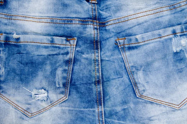 Jeans textuur. Deel van een spijkerbroek — Stockfoto