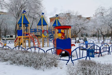 Kış city Park boş çocuk oyun alanı