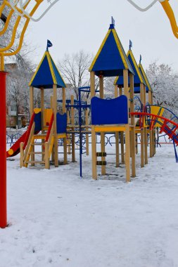 Kış city Park boş çocuk oyun alanı