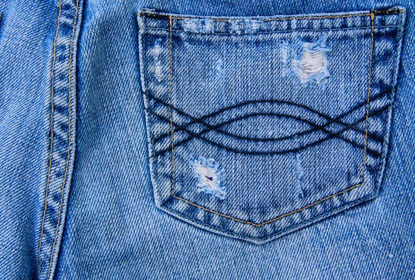 Jeans textuur. Deel van een spijkerbroek — Stockfoto