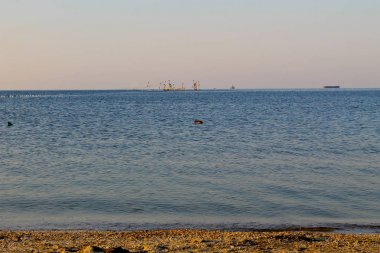 Ağlar Balık tutma ile deniz manzarası 