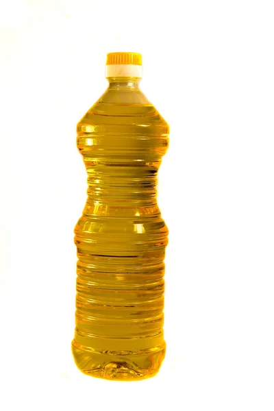 Bottle of sunflower oil isolated on white background — Stock Photo, Image