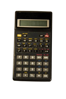 Bilimsel hesap makinesi beyaz arkaplanda izole edildi