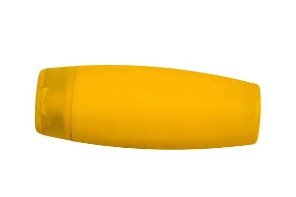Botella con crema solar aislada sobre fondo blanco —  Fotos de Stock