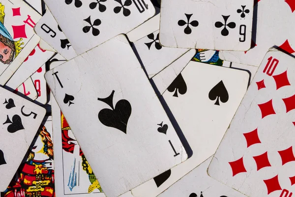 Antecedentes de velhas cartas de baralho — Fotografia de Stock