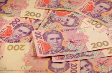 İki yüz hryvnia banknotların arka plan