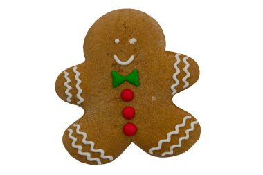 Zencefilli ekmek adam beyaz arka planda izole