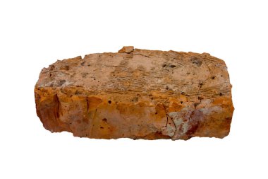 Eski kırmızı tuğla üzerine beyaz izole