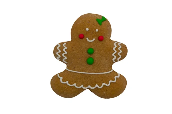 Gingerbread woman isolated on white background — Stock Photo, Image