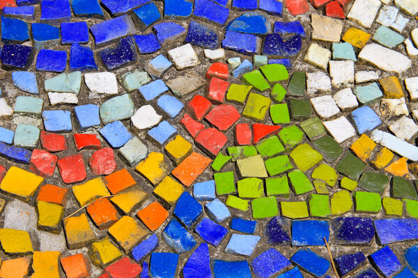 Мозаичный фон. Цветная керамическая плитка