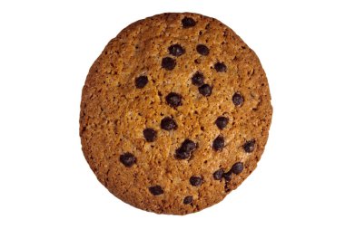 Beyaz arkaplanda izole edilmiş çikolatalı kurabiye