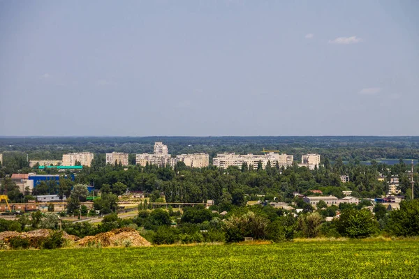 Vista Sobre Distrito Industrial Cidade Kremenchug Ucrânia — Fotografia de Stock