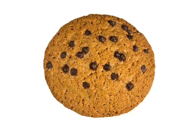 Chocolade chip cookie geïsoleerd op witte achtergrond — Stockfoto