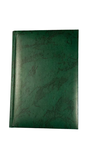 Закрита зелена книга ізольована на білому — стокове фото